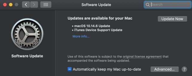mac won't shut down software update