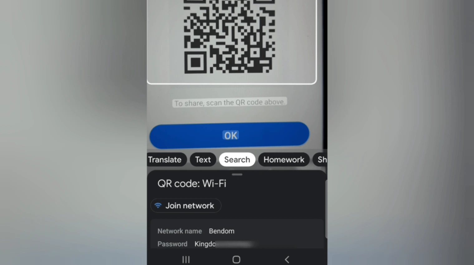 how to get WiFi password from QR code