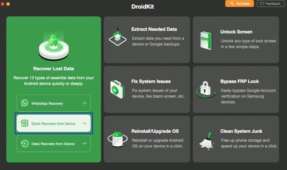 Droidkit recovery software