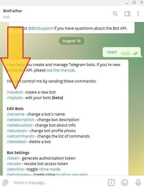 create a new chatbot for Telegram