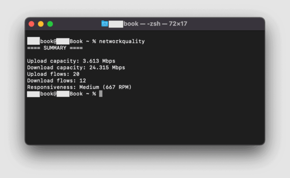 macOS Monterey Network Connection Test