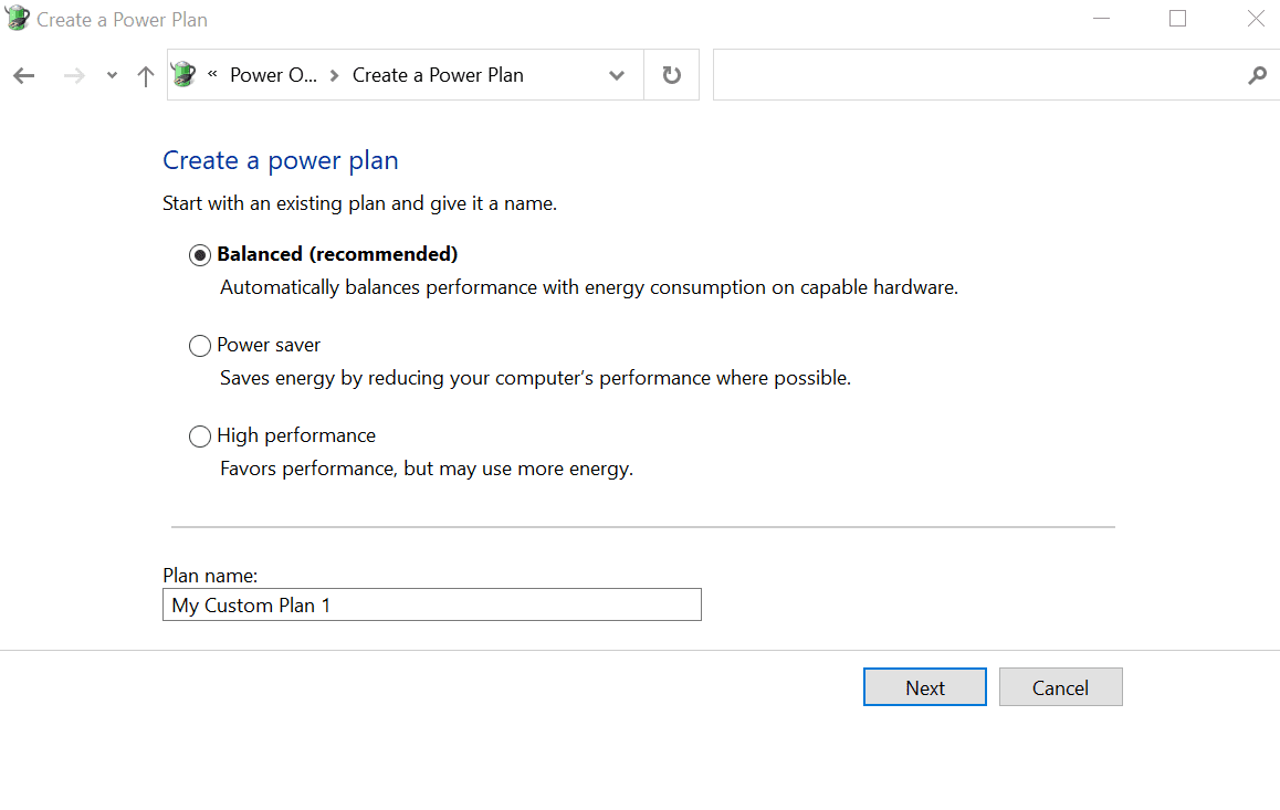 Windows 11 Power Plan