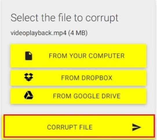 corrupt a video file