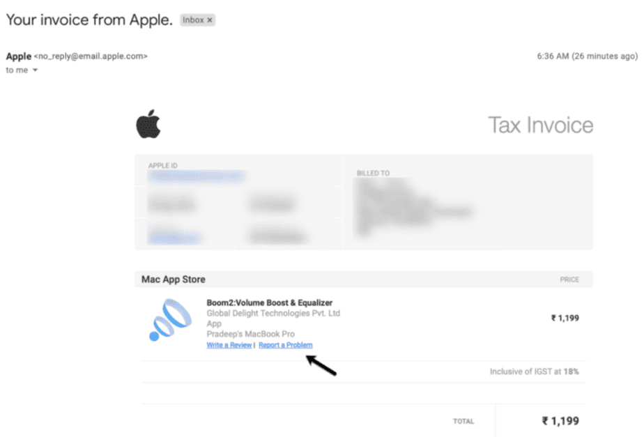 request a refund from Apple App Store