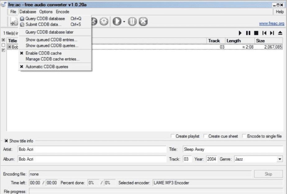 How to convert a FLAC file to MP3 with fre:ac