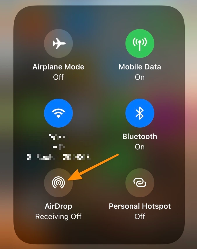turn AirDrop receiving mode on